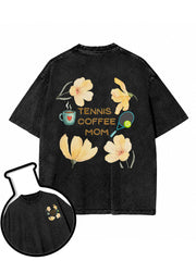 TENNIS COFFEE MOM Washed T-Shirt
