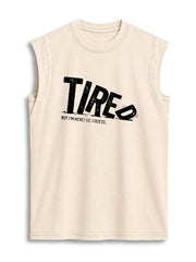 TIRED Vintage Washed Cotton Tank Top