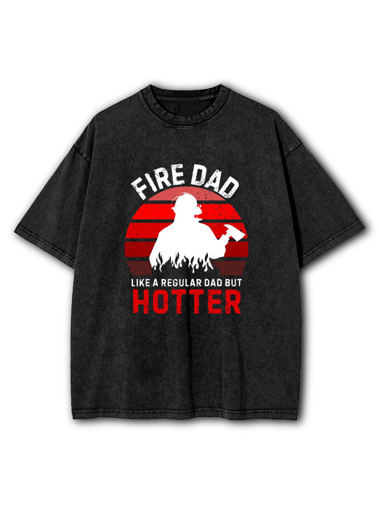 Firefighter Dad Washed T-Shirt