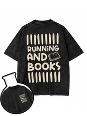 RUNNING AND BOOKS Washed T-Shirt