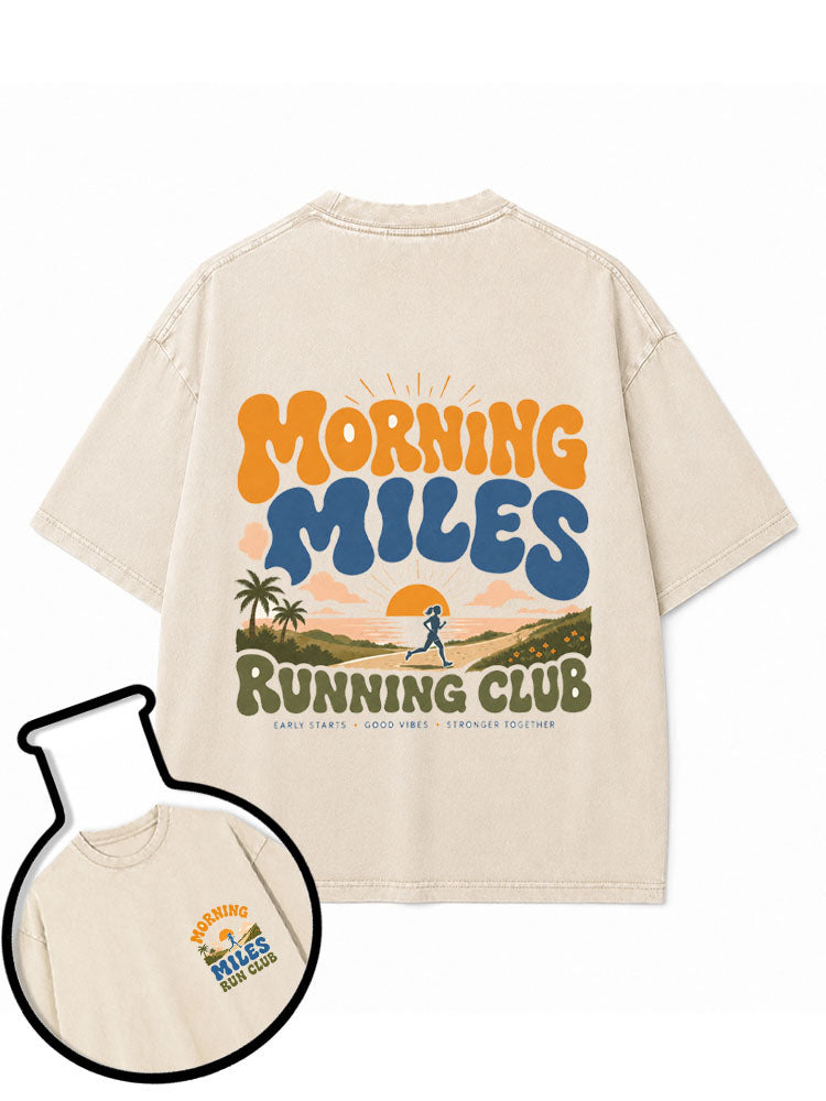 Morning Miles Running Club Washed T-Shirt