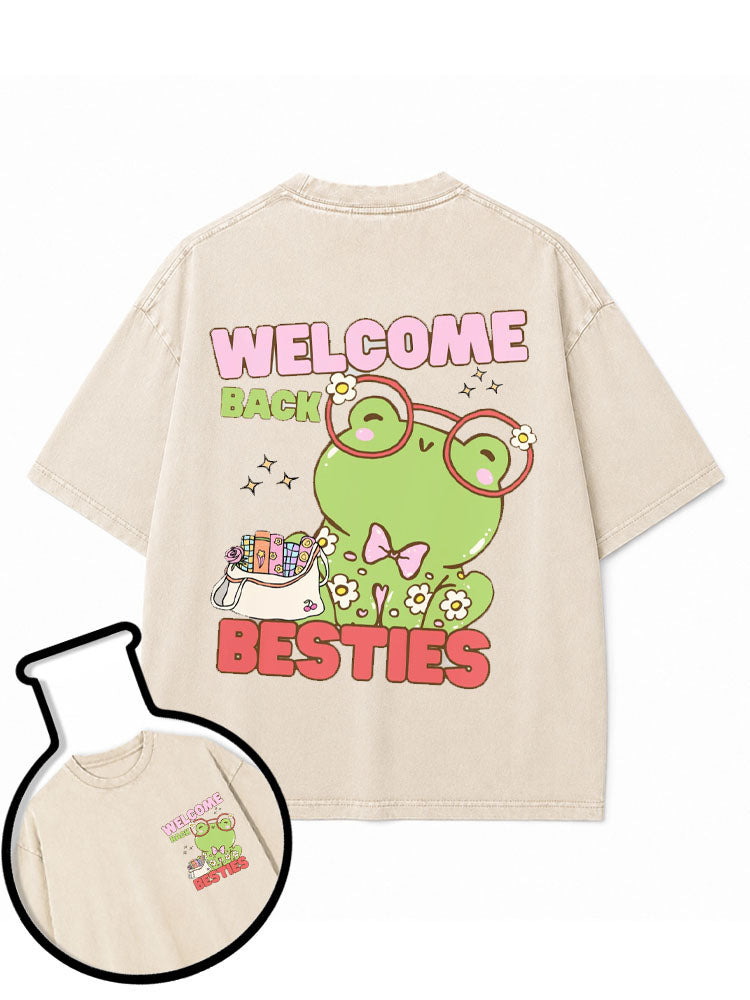 WELCOME BACK BESTIES Washed T-Shirt
