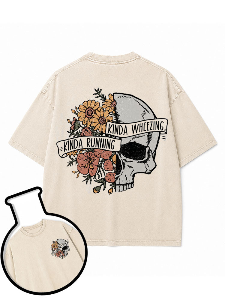 KINDA RUNNINGKINDA WHEEZING Washed T-Shirt