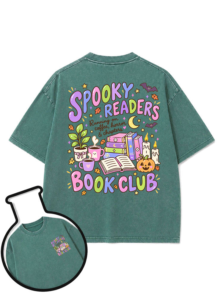 Running on coffee horror & chapters Washed T-Shirt