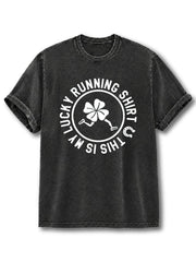 This Is My Lucky Running Shirt Washed T-Shirt