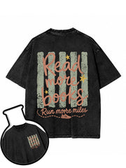 READ MORE BOOKS  Run more miles Washed T-Shirt