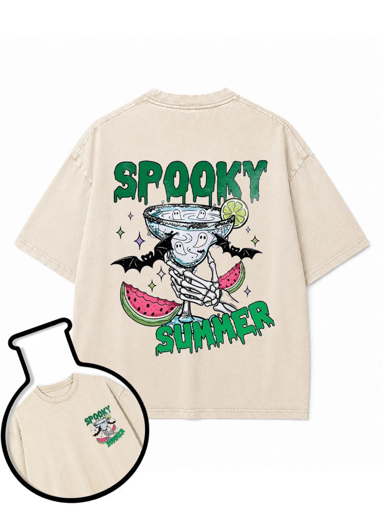 Spooky Summer Cocktail Washed T-Shirt