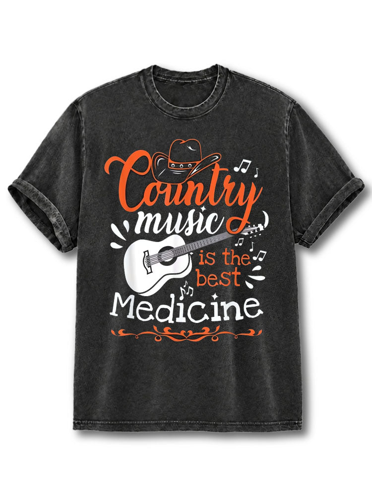 Country Music Is The Best Medicine Washed T-Shirt