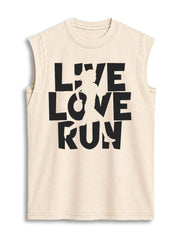 Live Love Run Vintage Washed Cotton Tank Top