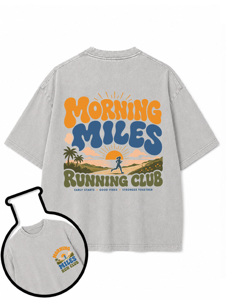 Morning Miles Running Club Washed T-Shirt