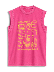 life is what you bake it Vintage Washed Cotton Tank Top