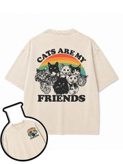 CATS ARE MY FRIENDS Washed T-Shirt