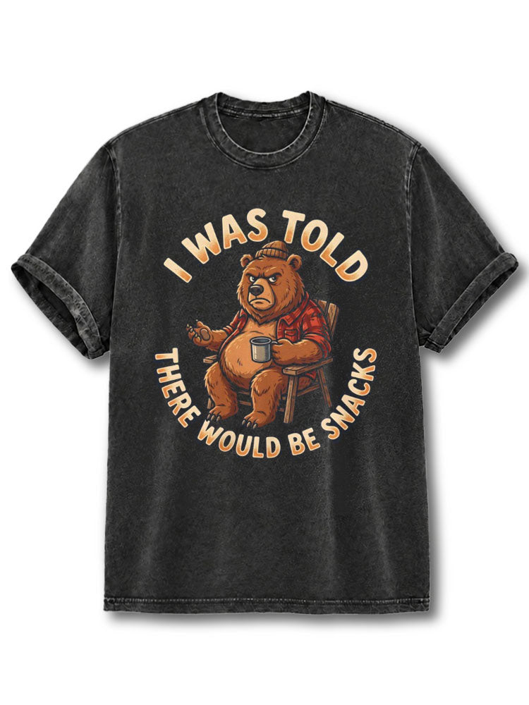 I Was Told There Would Be Snacks Washed T-Shirt