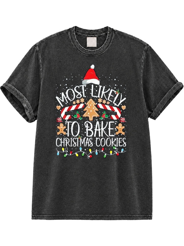 Most Likely To Bake Washed T-Shirt