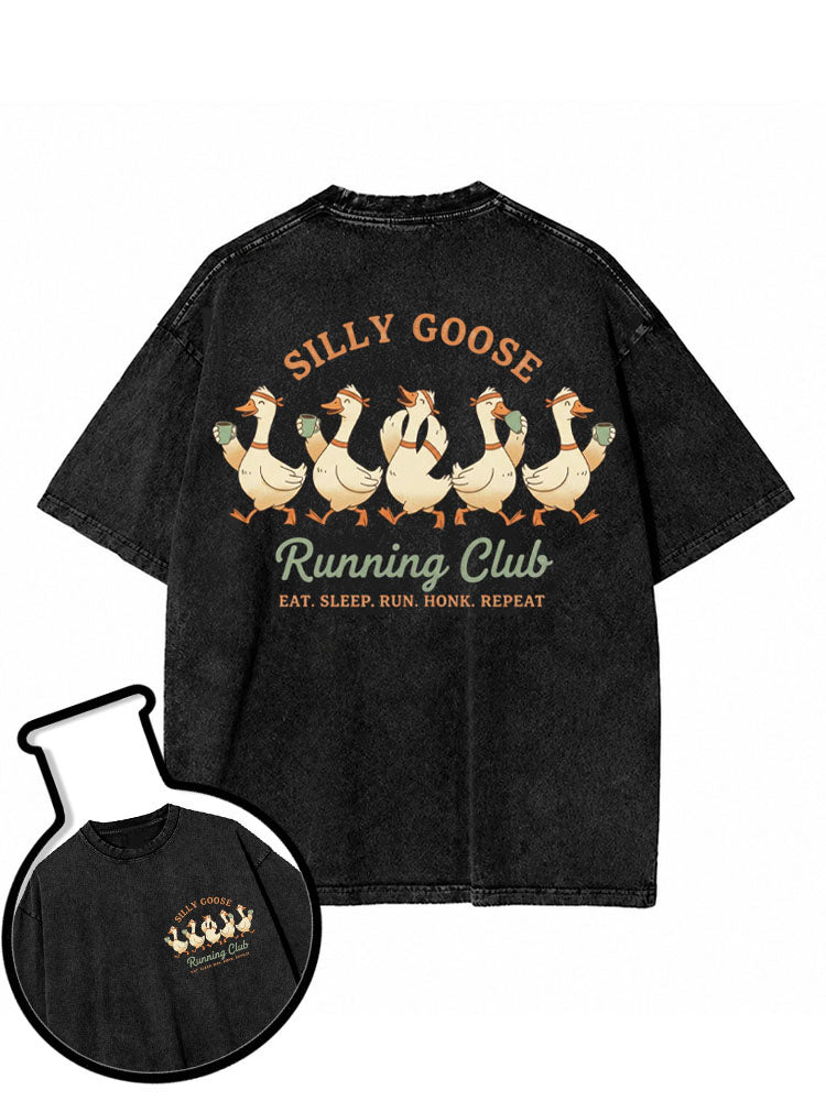 SILLY GOOSE Running Club Washed T-Shirt