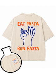 EAT PASTA RUN FASTA Washed T-Shirt