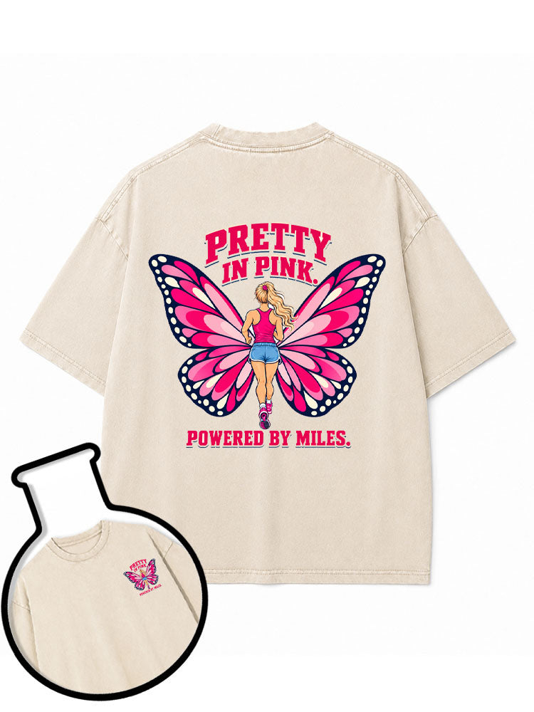 PRETTY IN PINK POWERED BY MILES  Washed T-Shirt