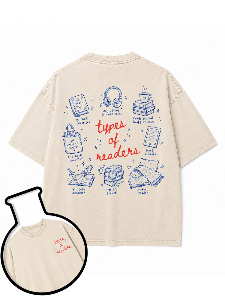 types of readers Washed T-Shirt