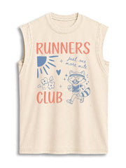 Runner Raccoon Vintage Washed Cotton Tank Top