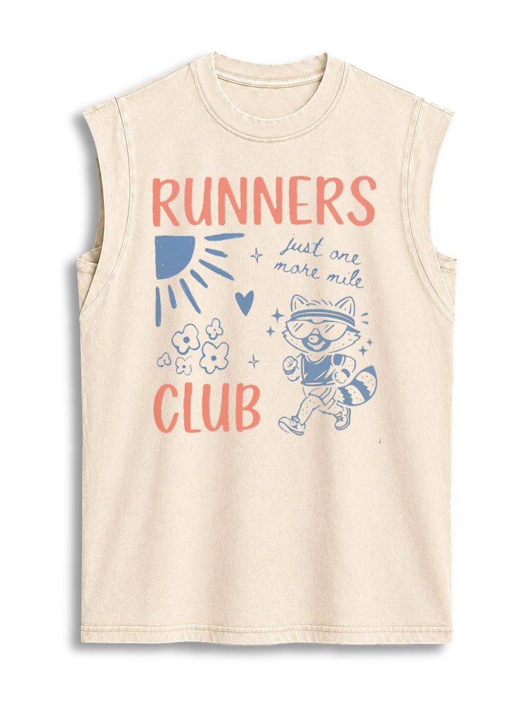 Runner Raccoon Vintage Washed Cotton Tank Top
