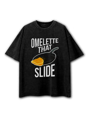 Omelette That Slide Washed T-Shirt