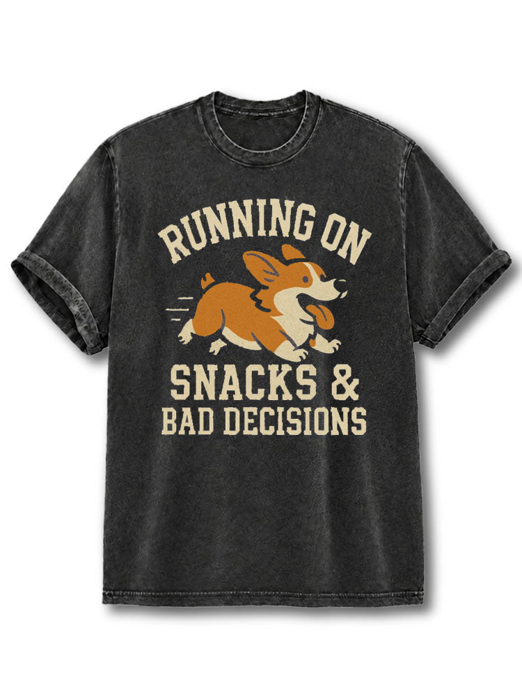 Running on Snacks & Bad Decisions Washed T-Shirt