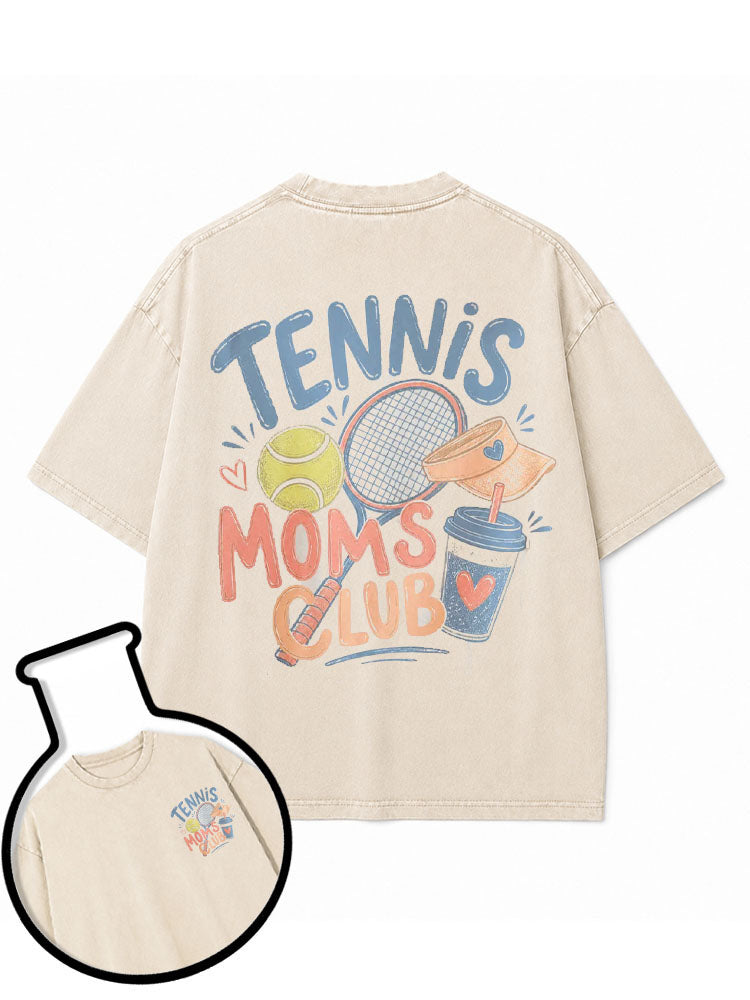 TENNIS MOMS CLUB Washed T-Shirt