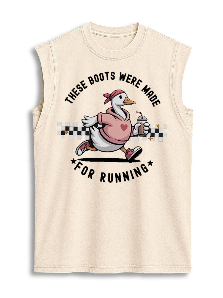 These Boots Were Made For Running Vintage Washed Cotton Tank Top