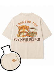I Run For The Post Run Brunch Washed T-Shirt