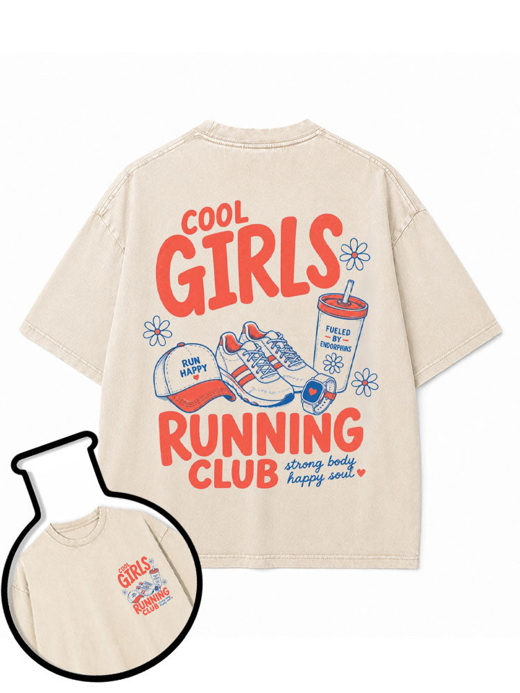 COOL GIRLS  RUNNING CLUB Washed T-Shirt
