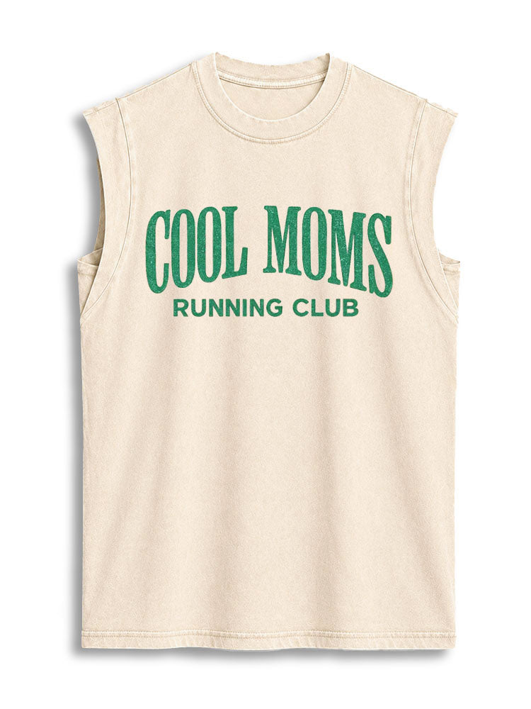 COOL MOMS RUNNING CLUB Vintage Washed Cotton Tank Top