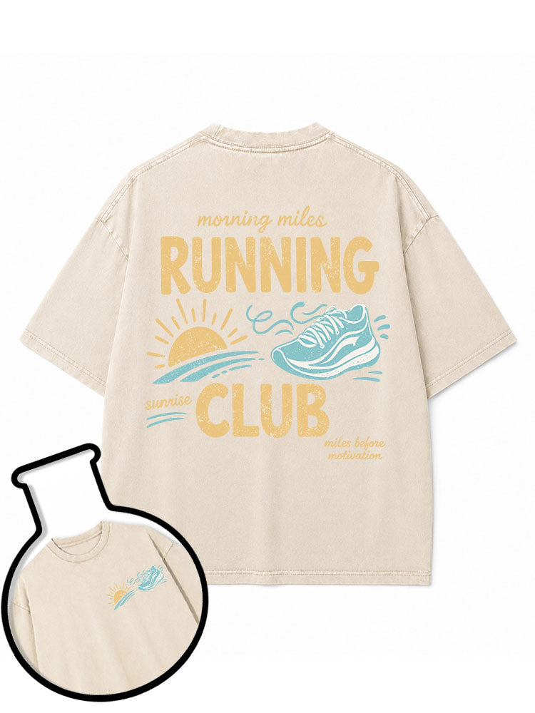 Morning Miles Running Club Washed T-Shirt