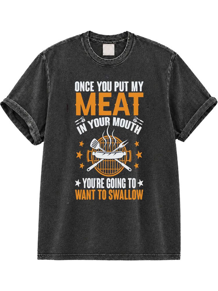 Meat Smoker Washed T-Shirt