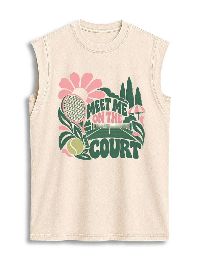 TENNIS Good Times Only Vintage Washed Cotton Tank Top