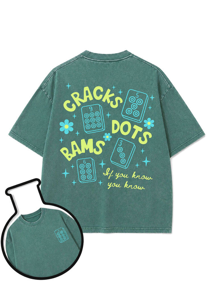 CRACKS DOTS BAMS Washed T-Shirt