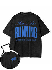 MADE FOR RUNNING MORNING MILES CLUB Washed T-Shirt
