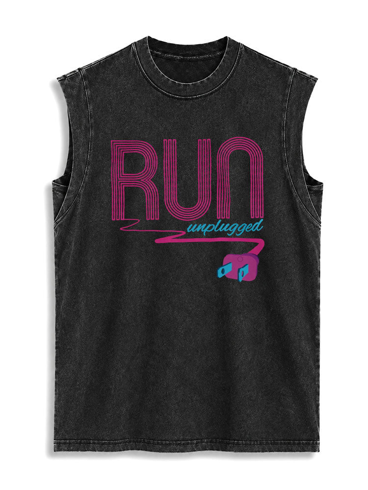 RUN unplugged Vintage Washed Cotton Tank Top