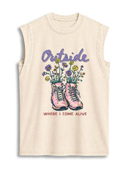 Outside WHERE I COME ALIVE Vintage Washed Cotton Tank Top