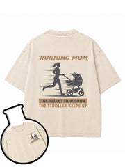 RUNNING MOM Washed T-Shirt