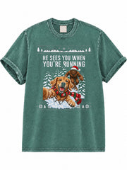 He Sees You When You're Running — Christmas running design