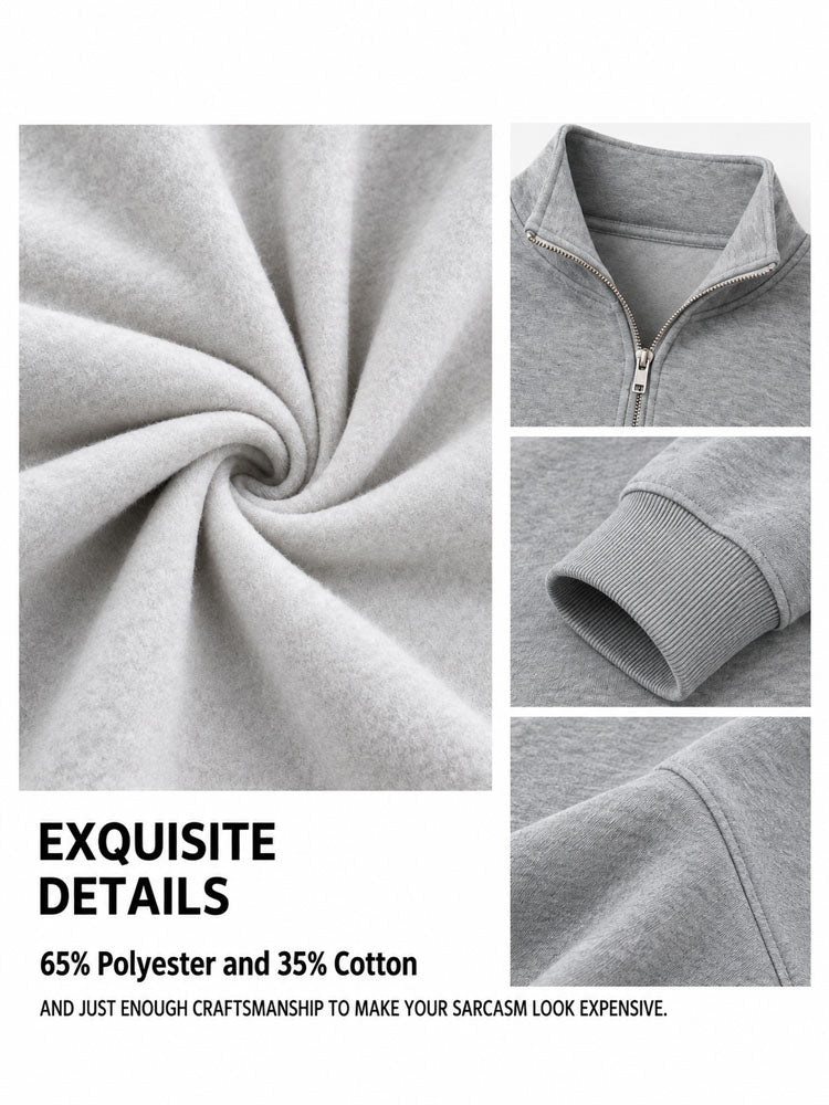 I Run Because My Wife Is Hot Half-Zip Fleece Pullover